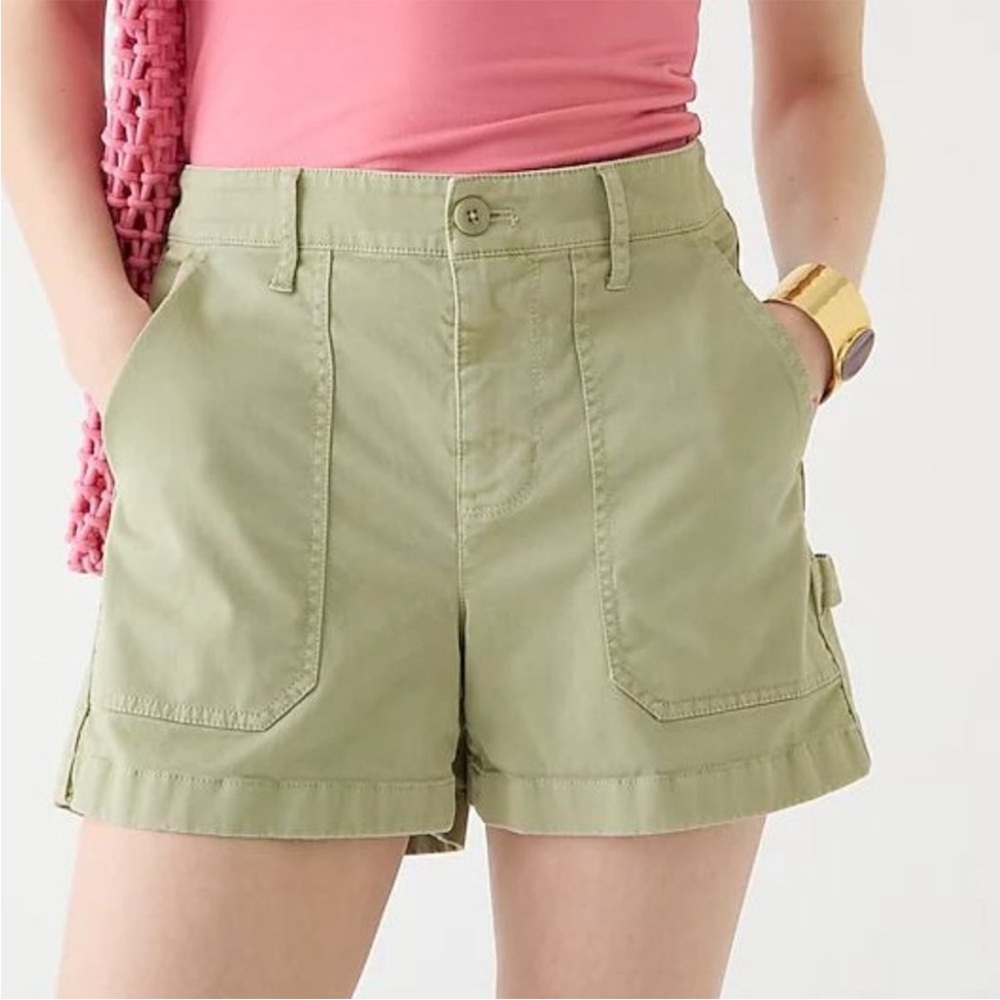 J. Crew Foundry Shorts Comfy Chino Cotton in Faded Pistachio, Size 8